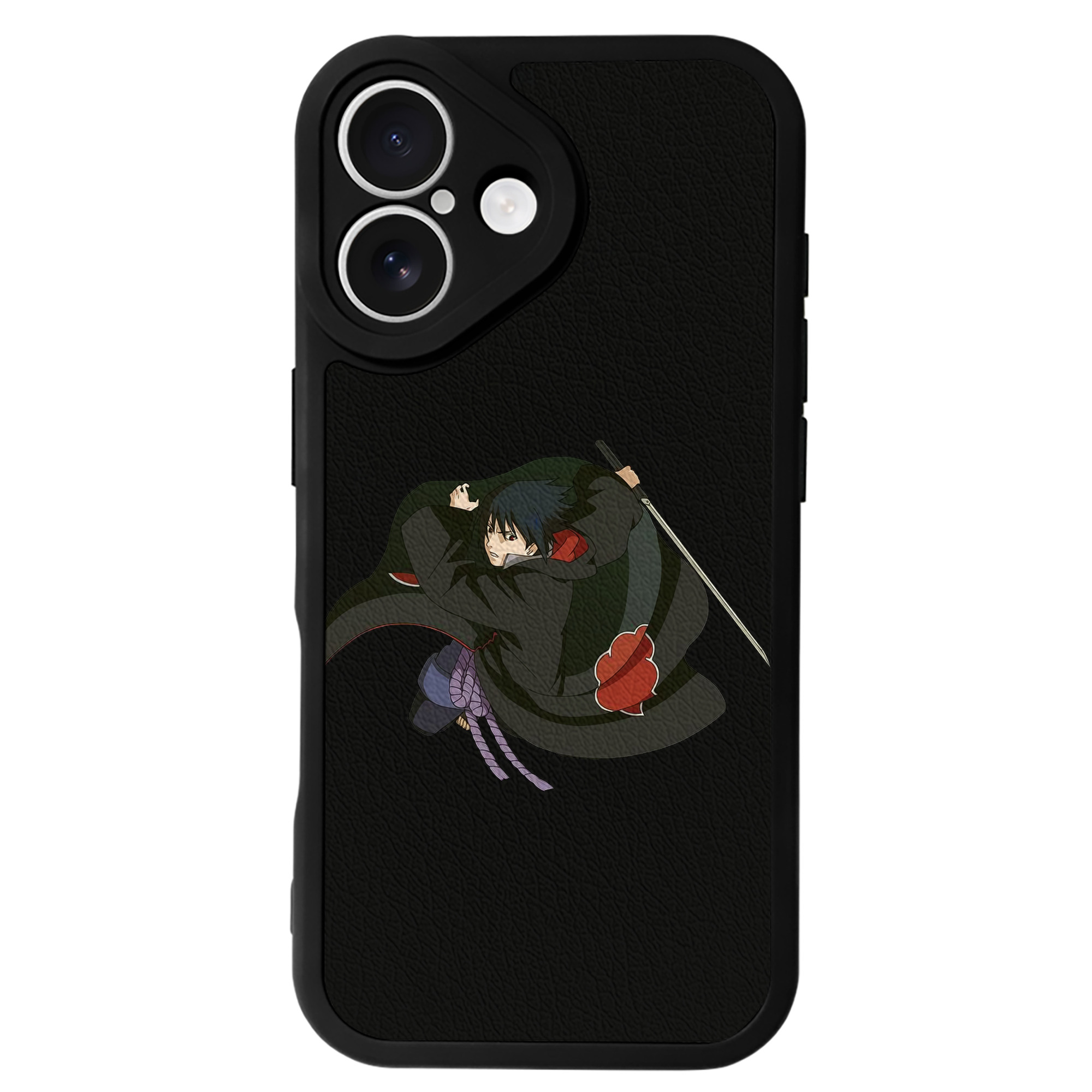 （画像用） NARUTO -ナルト- うちは サスケ Uchiha Sasuke 【iPhone 16シリーズ対応】シリコンスマホケース（レザー調） 材質：シリコン
